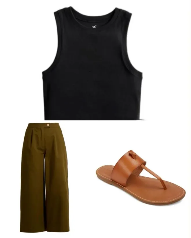 The outfit laid out as individual pieces